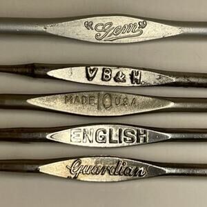Vintage Steel F, 12, 10, 7, 6 Crochet Hooks